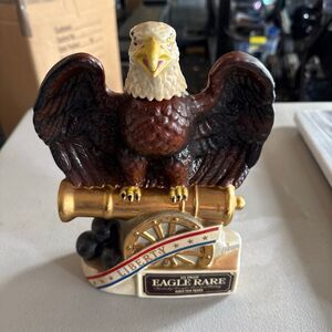 Vintage 1981 Rare Whiskey Decanter #3 Series Eagle Cannon & Cannonballs